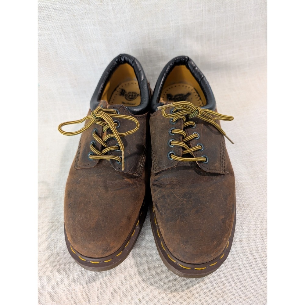 Vintage Dr Doc Martens Brown Leather Oxford England Crazy Horse Men 8 UK 9 US